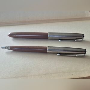 Parker 51 Cocoa Set Fountain And Pencil Set Vintage .